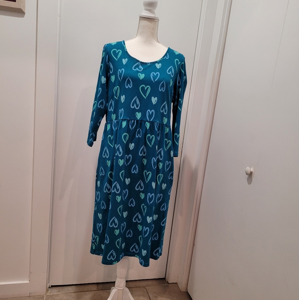 Coldwater Creek ladies NWOT.  Size Large dress. 3/4 sleeve. 100% cotton.